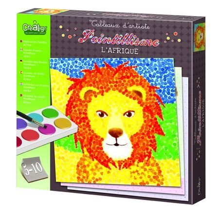 Африкански животни, Комплект за рисуване, Поантилизъм