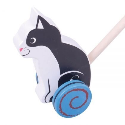 Дървена играчка за бутане - Коте