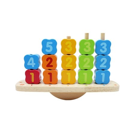 Дървена дидактическа играчка-3 в 1 ,за низане,сортиране и баланс. 