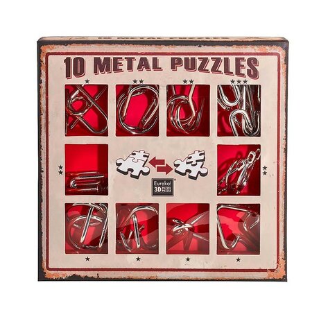 10 Метални пъзела - Червен